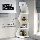 Corner Shelf  Modern 5-tier Wall Corner Bookshelf  Stylish Corner Small Bookcase