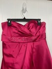 David   s Bridal Satin Formal Gown 10 Strapless Back Zip Open Front W tulle Euc