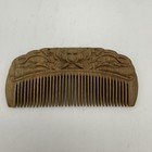 Handmade Carved Vintage Wooden Hair Comb Portable Anti Static Engraving Used