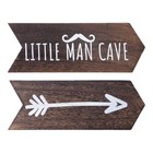 Nursery Wall Decor - 2 Pcs Little Man Cave Sign  Baby Boy Woodland Nursery 