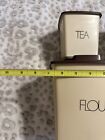 Vintage Retro 4 Piece Nesting Butter Yellow Plastic Canister Set Mcm Mid Century
