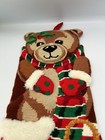 Needlepoint Christmas Stocking Vintage Finished 19  Teddy Bear 3d Lined