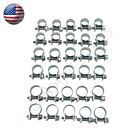 New 30 Pcs 1 4  5 16  3 8  Fuel Injection Gas Line Hose Clamps Clip Pipe Clamp