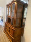 Antique Dinning Table  2part China Cabinet  4chairs  And 2table Leaf Add-ons