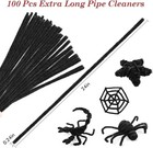 100 Pcs 24  Black Extra Long Pipe Cleaners Bulk Long Chenille Stem 6 Mm Thick Pi