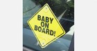 Baby On Board Decal 6 X 6   Yellow Safety Sign With Suction Cup