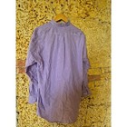 Allen Edmonds Mens L Purple White Check Dress Shirt Wrinkle Free Cotton