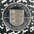 1966 Jersey 5 Shillings Lot f7009 Proof 