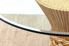 1970s Vintage Mcguire Furniture Bamboo Wheat Sheaf Glass Top Dining Table