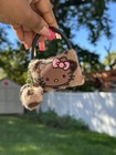 Hello Kitty Faux Fur Pom Pom Bow Key Chain Keyring Charm Brown Pink Black