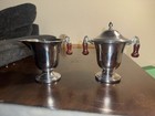      Vintage Art Deco Farberware Usa Chrome Creamer   Sugar Bowl Set