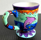 St Thomas Virgin Islands Coffee Mug Cup Hand Painted Dolphins Travel Souvenir