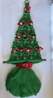 Vintage Green Macrame Christmas Tree Wall Silver Bells Ribbon 27   