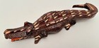 Vintage Jamaican Hand Carved Wood Crocodile Alligator Folk Art Sculpture 9 5 