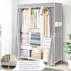 Space Saver Closet Storage Organizer Wardrobe Clothes Rack With Shelves Portable