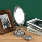 Small Vintage Makeup Mirror Floral Tabletop Oval Vanity With Stand Dressing Room