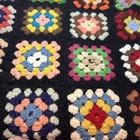 Vintage Handmade Afghan Throw Blanket Granny Square Scalloped Edge - 48    X 68   