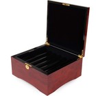 Premium Wooden Mahogany Poker Chip Case - Glossy  Casino-grade Chest With Fel   