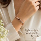 Women s Copper Magnetic Bracelet Clover Crystal Adjustable Pain Relief Arthritis