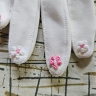 Vtg 60s Mod Spring Pink Flowers Manicure Nylon Day Wedding Van Raalte Gloves Os