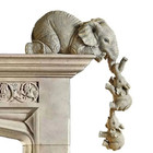 3pcs Elephant Figurines Set Resin Crafts Cute Elephant Holding Baby Home Decor