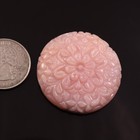 Carved Pink Gemstone Flower Cabochon     39mm