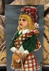 Girl W  A Rifle Victorian Die Cut Scrap Glued On Paper - L7