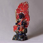 Fudo Myoo Buddha Statue 16cm Boxwood Carving Protection Wooden Japan