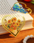4pcs Metal Clip Heart Bookmarks For Reading Women  Van Gogh Monet Oil Painting C