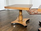 Pair Of Baker Furniture Burled Walnut Pedestal Tea  Side Tables