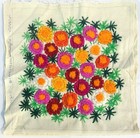 Vintage 70s Rare Crewel Embroidery Paragon Mod Flower Power Mcm Floral Completed