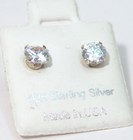 Sterling Silver Stud Earrings 5 Mm Made In Usa Carded New Old Stock