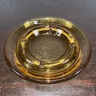 Vintage Mcm Brown amber Glass 5    Round 4-slot Cigar Cigarette Ashtray