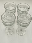 Libbey Water Goblet  Glasses Radiant Pattern Mid Century Modern Vintage Set Of 4