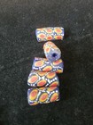 African Trade Beads Vintage Antique Venetian Tubular Blue Orange