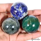 1480 Ct 3 Pcs Natural Multi Color Healing Crystal Mineral Gemstone Spheres Lot