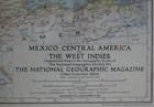 1939 Map Mexico Central America West Indies Cuba Panama Costa Rica Belize Haiti