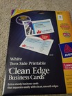 Avery 5871 Clean Edge Business Cards White 2 x 3 1 2  13 Sheets 130 Cards Open