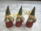 Vtg 1979 Unieboek Gnome Girl   Mouse Plastic Figure Miniature 3  Ornament Lot 3