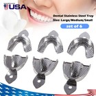 Metal Dental Impression Trays Set Perforated Upper   Lower Denture Edentulous