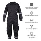 Men Black Coverall Overall Boilersuit Construction Industrial Work Wear Jumpsuit
