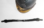Braided Chinstrap Officer Helmet Adrian Genuine Aged Black Leather  Wwi