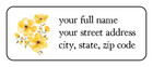 30 Yellow Flowers Personalized Return Address Labels Stickers Tags