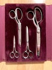 Vintage Set Wiss Scissors 4 Sewing With Pinking Shears In Case Sharp Very Good