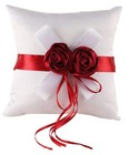 Satin And Rose Flower Decorated Wedding Flower Girl Basket ring Pillow  heigh   
