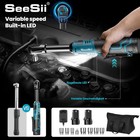 Seesii Cordless Ratchet Wrench 3 8  6  Extended Electric Ratchet Wrench 40ft-lbs