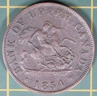 1854 Province Of Canada Half Penny Token Pc-5c1