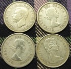 4 80  Silver Canadian Caribou Quarters  0 6oz Asw  1947  1959  1962  1965
