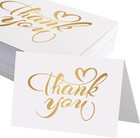 50 Pack 5x7 Thank You Cards  White Blank Card Stock Bulk  Thick Folded Heavy    