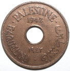 Palestine 10 Mils Coin 1942 Km4a Wwii Issue Palestinian British Mandate Ten